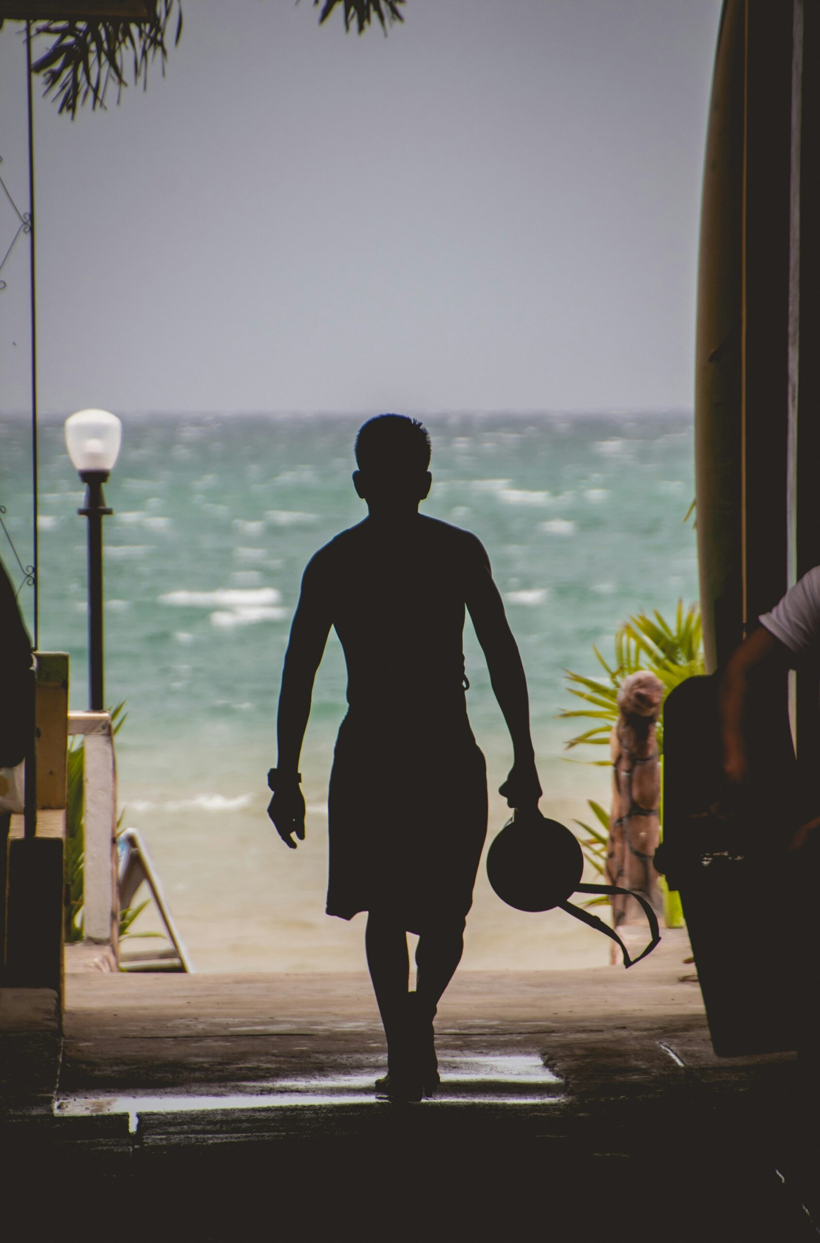 A man near the ocean.